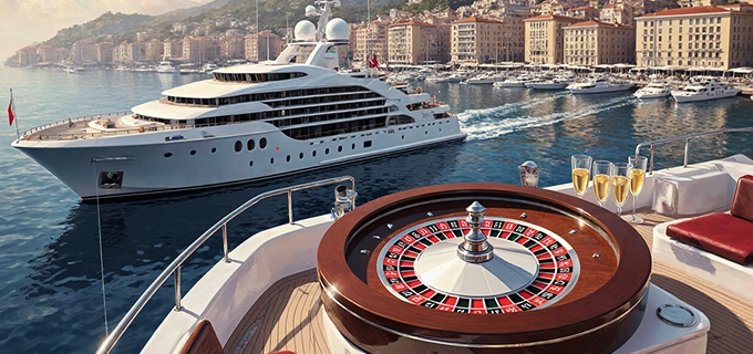 VIP high-roller table with platinum chips on Wonaco